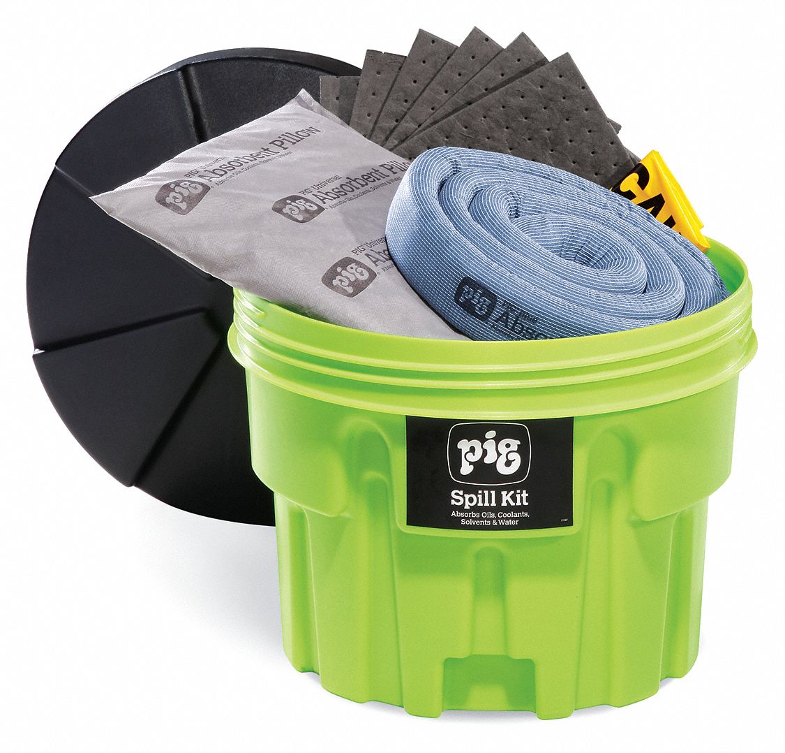 TROUSSE POUR DÉVERSEMENT, 12 GALLONS ABSORBÉS PAR KIT, CAPACITÉ DE 20 GAL, VERT