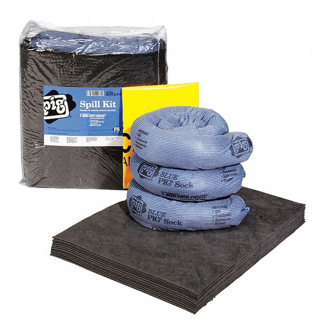 SPILL KIT, 5 GALLON ABSORBED PER KIT, CLEAR, UNIVERSAL