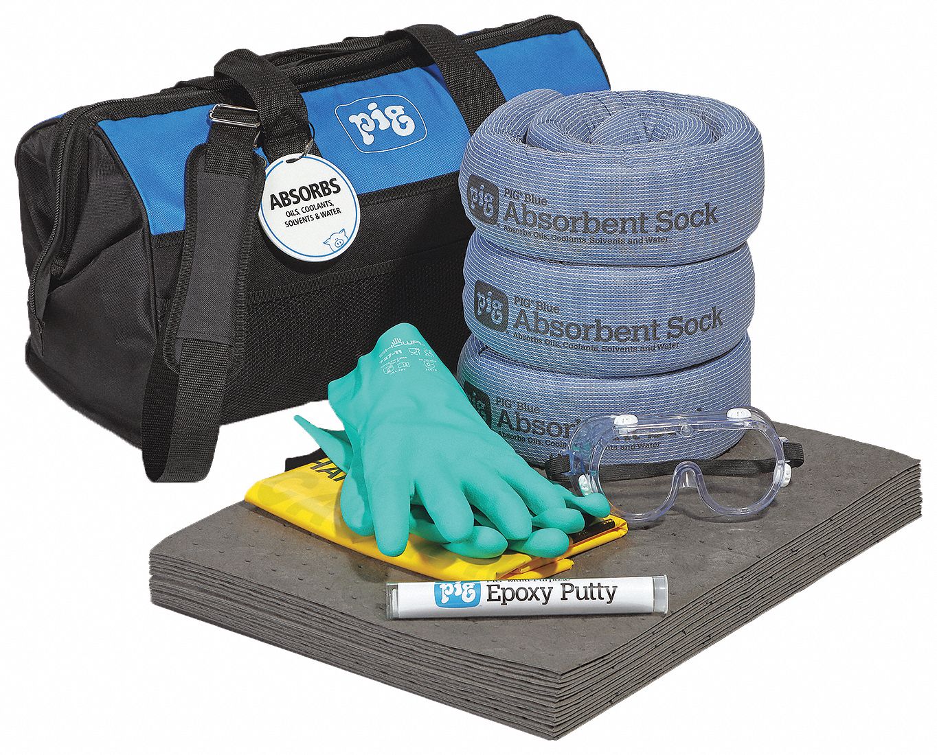 Spill Kit,  Universal,  Black/Blue