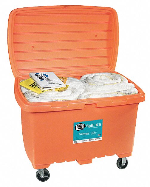 PIG, 74 gal Volume Absorbed Per Kit, Orange, Spill Kit 30RE26KIT479