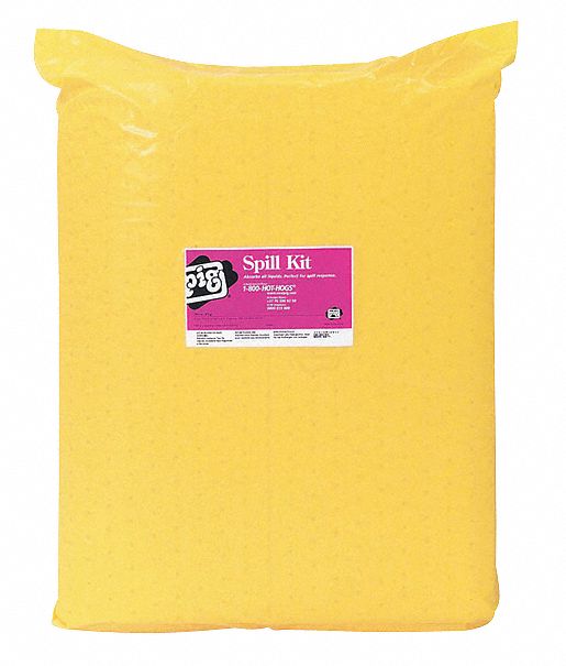 Spill Kit Refill: Box, 5 gal Volume Absorbed Per Kit, Yellow, 30RE69