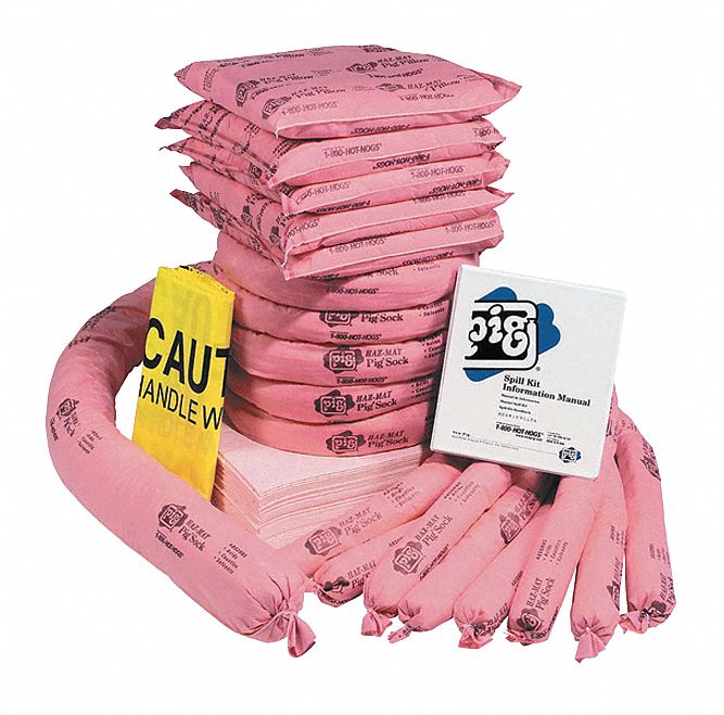 SPILL KIT REFILL,39 GAL ABSORB,PINK