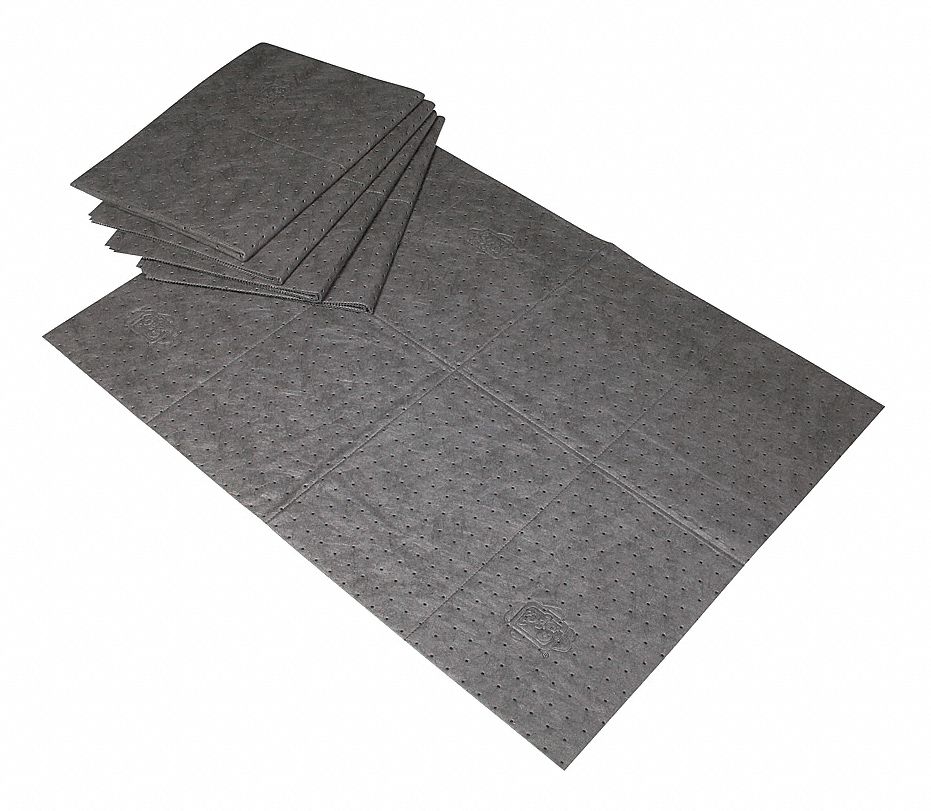 SURGICAL ABSORBENT MAT, GREY, 40 X 30 IN, 10-19 GALLONS, 60 LITRES PER PKG, POLYPROPYLENE