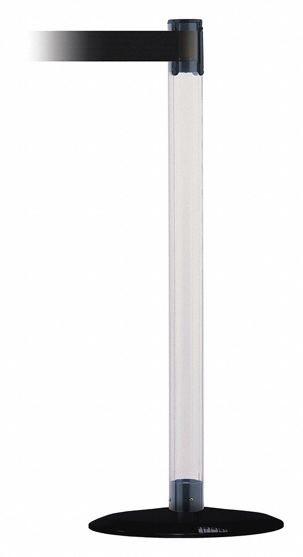 Barrier Post with Belt, 7-1/2 ft. L, Black