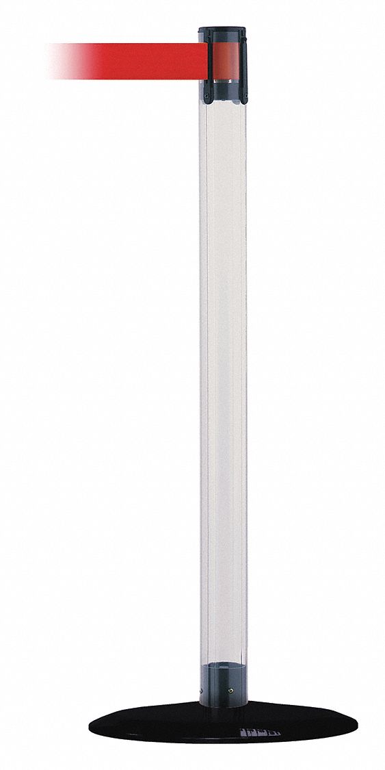 Barrier Post with Belt, 7-1/2 ft. L, Red