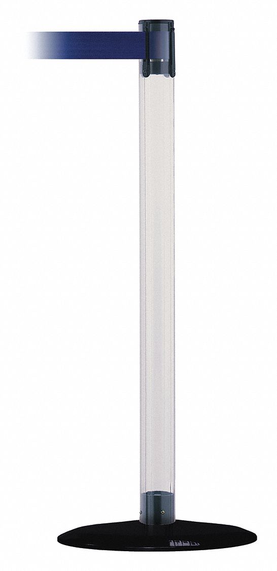 Barrier Post with Belt, 7-1/2 ft. L, Blue