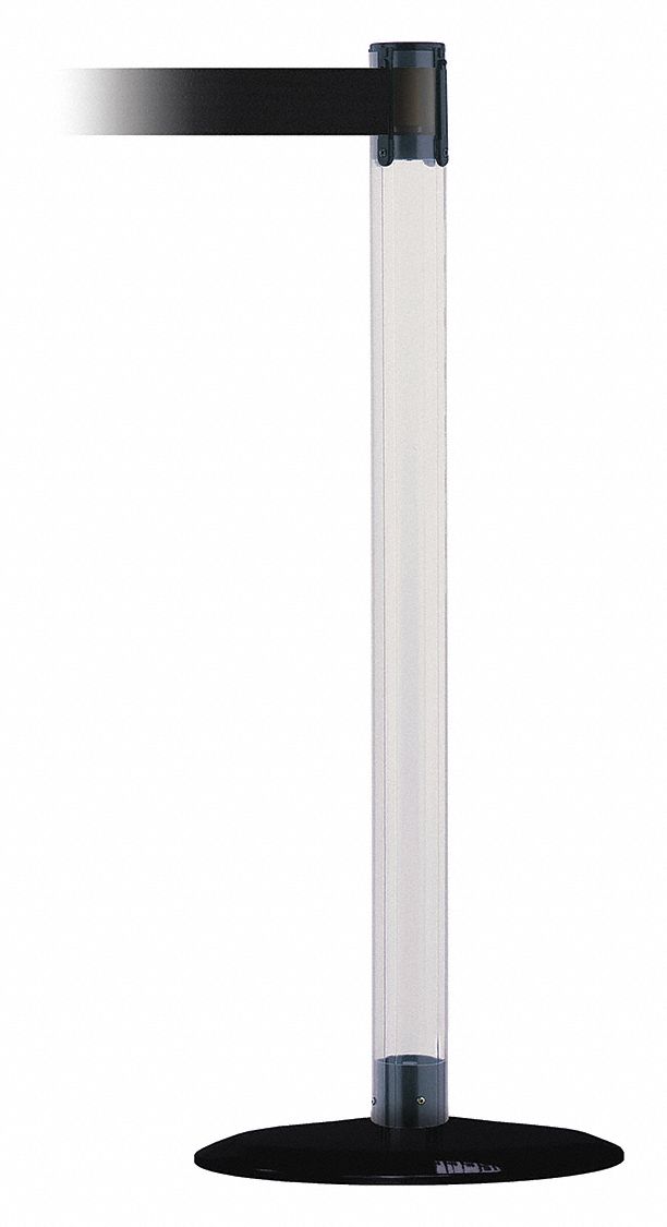 Barrier Post with Belt, 13 ft. L, Black