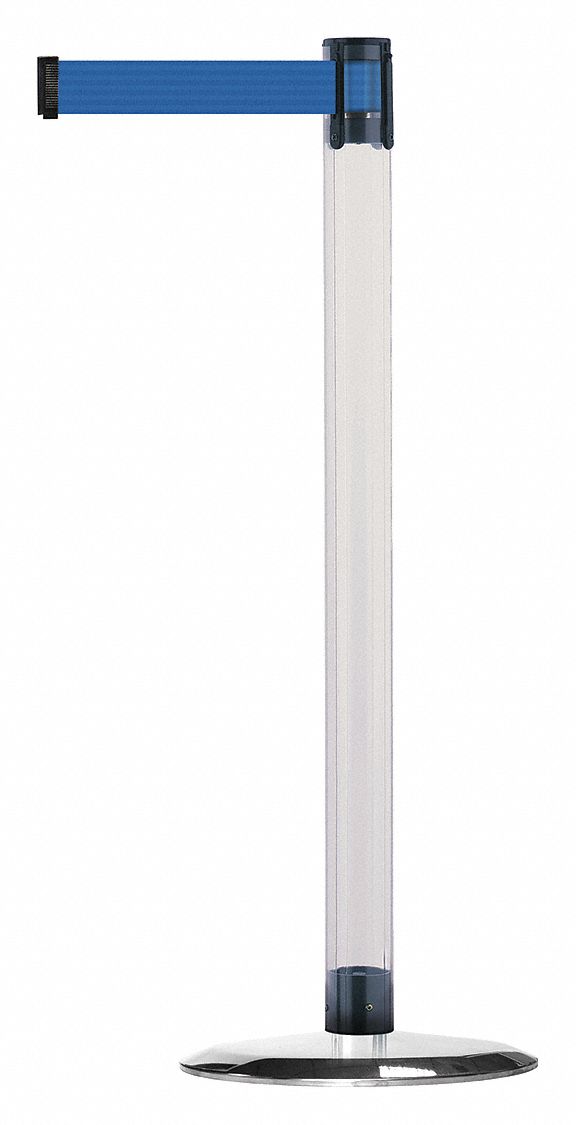 Barrier Post with Belt, Metal, 13 ft. L
