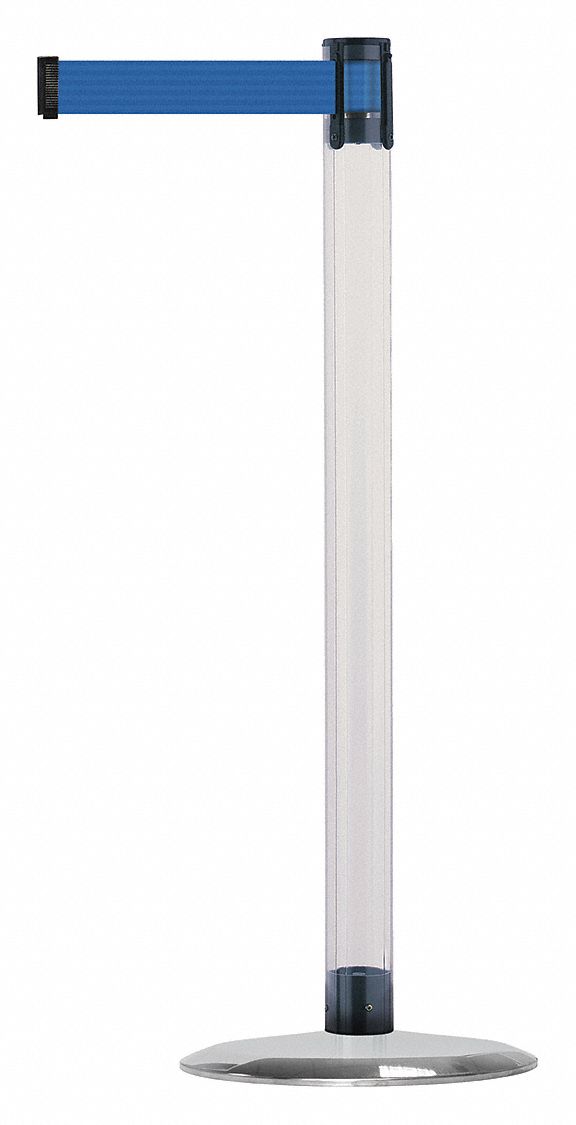 Barrier Post with Belt, Metal, 13 ft. L