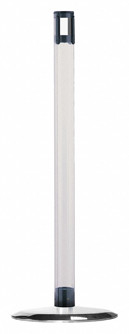 Receiver Post, 38 In H, Polished Chrome