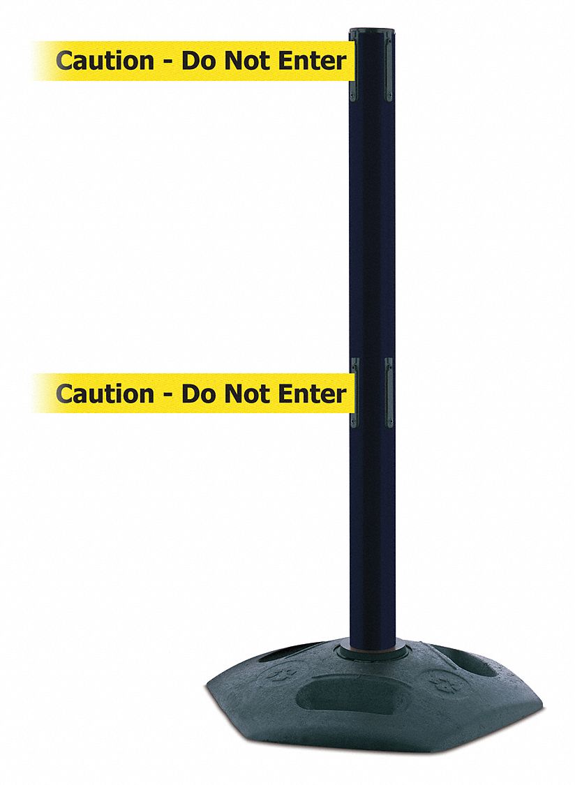 Barrier Post with Belt, Heavy Duty Rubber