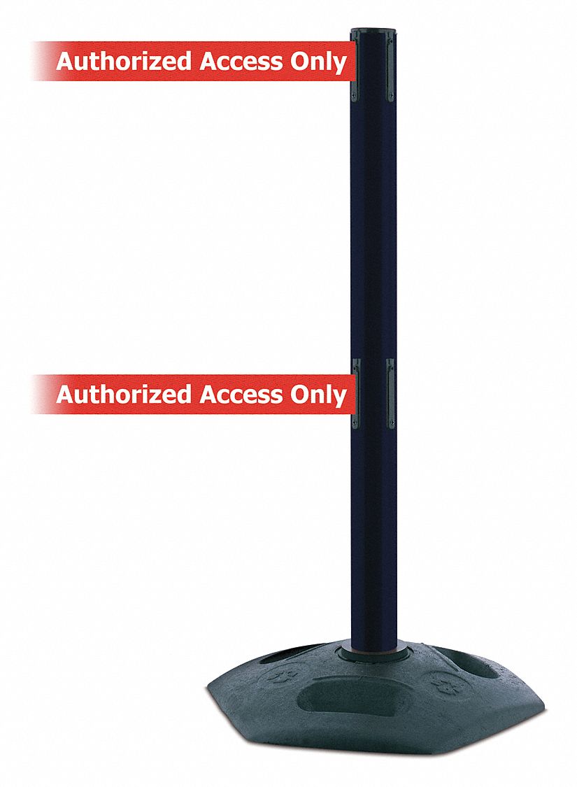 Barrier Post with Belt, Heavy Duty Rubber