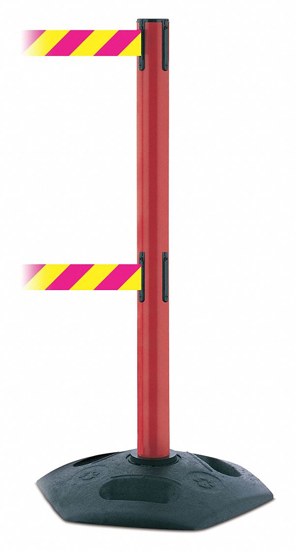 Barrier Post with Belt, Heavy Duty Rubber