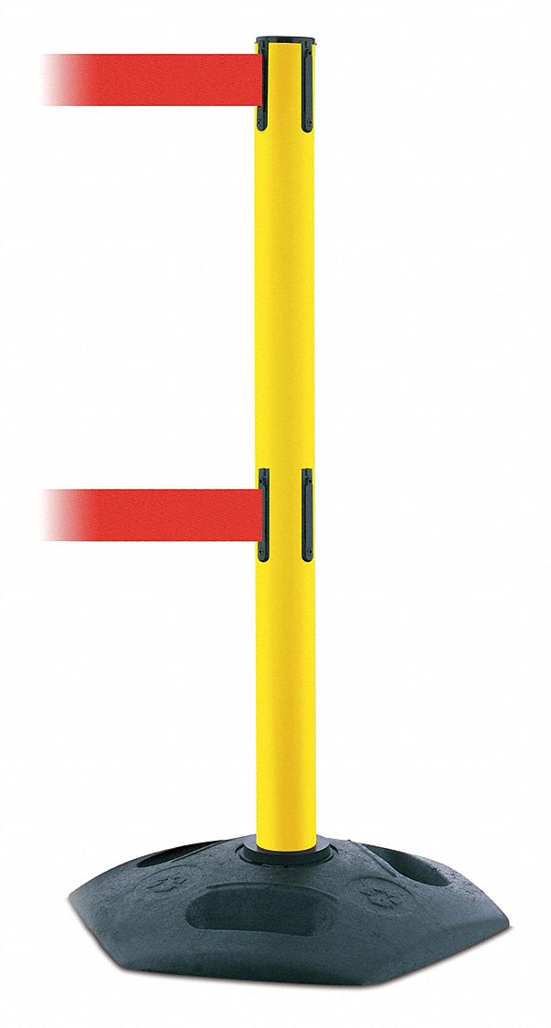 Barrier Post with Belt, 7-1/2 ft. L, Red