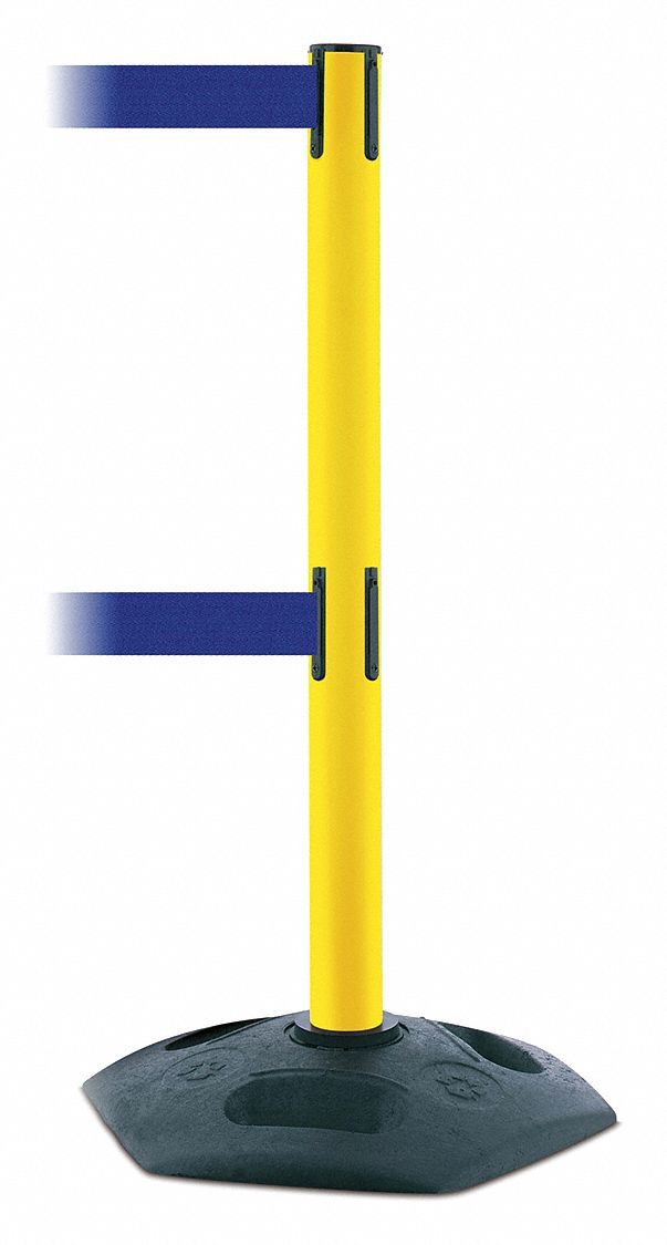 Barrier Post with Belt, 7-1/2 ft. L, Blue