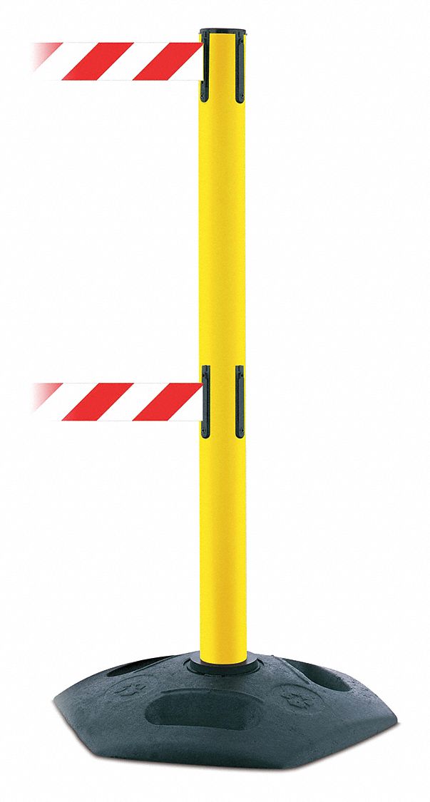 Barrier Post with Belt, Red/White Striped