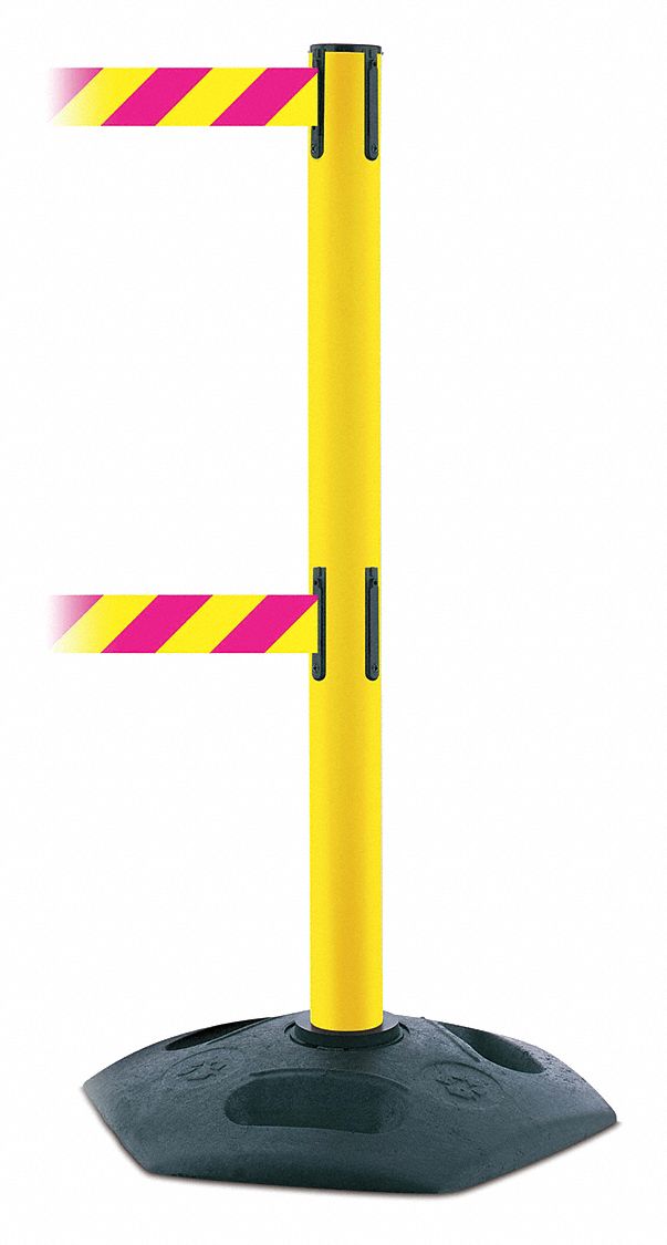 Barrier Post with Belt, Yellow
