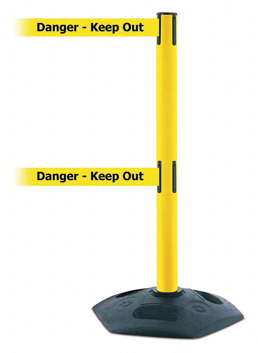 Barrier Post with Belt, Yellow