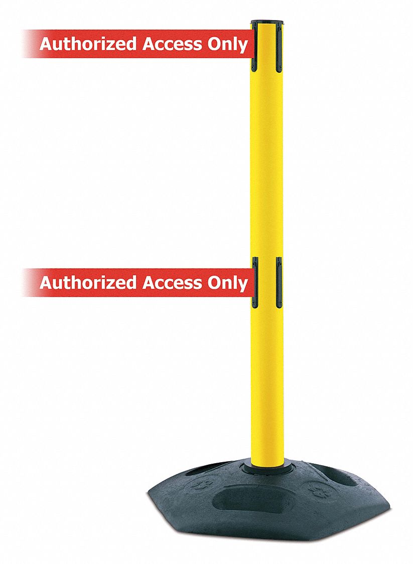 Barrier Post with Belt, Yellow