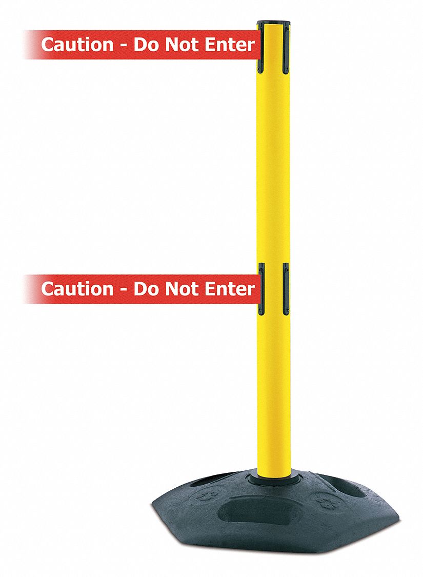 Barrier Post with Belt, Yellow