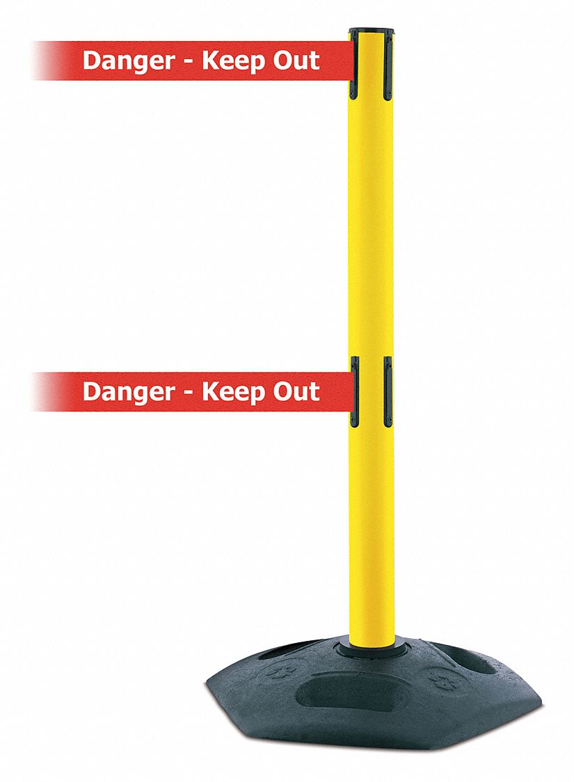 Barrier Post with Belt, Yellow