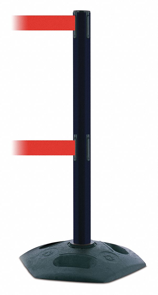 Barrier Post with Belt, 13 ft. L, Red