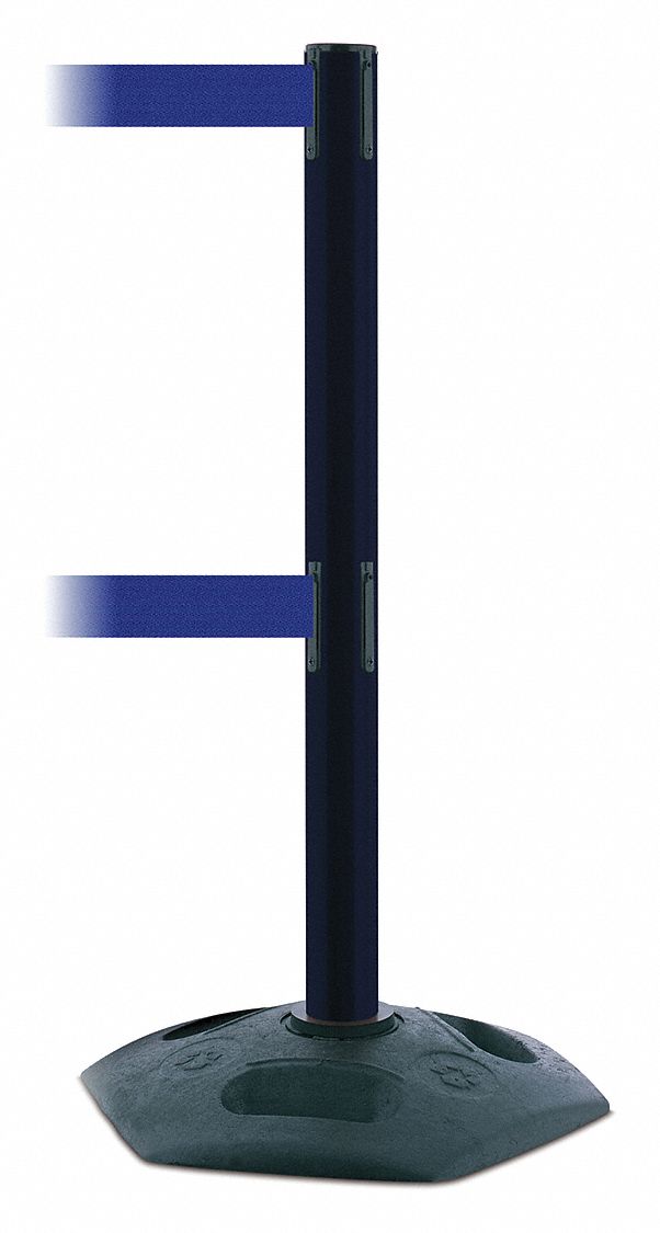 Barrier Post with Belt, 13 ft. L, Blue
