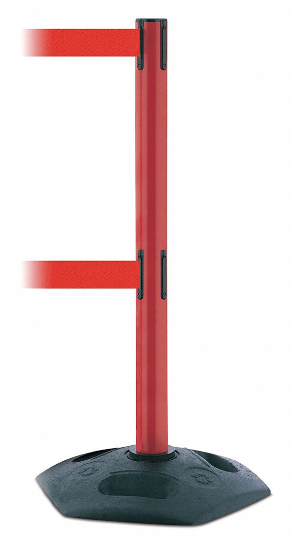 Barrier Post with Belt, 13 ft. L, Red