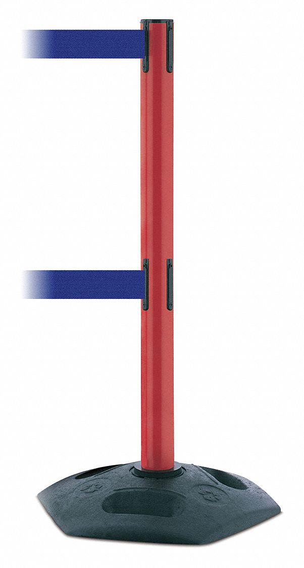 Barrier Post with Belt, 13 ft. L, Blue