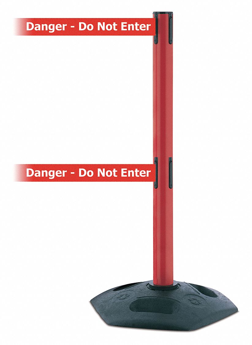 Barrier Post with Belt, 38 In. H, 13 ft. L