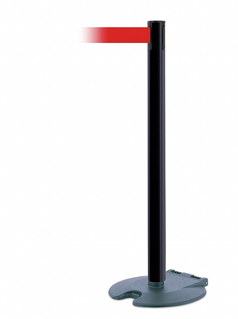 Barrier Post w/ Belt, Wheeled, 7-1/2 ft. L