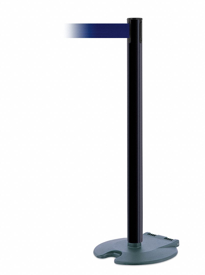 Barrier Post w/ Belt, Wheeled, 7-1/2 ft. L