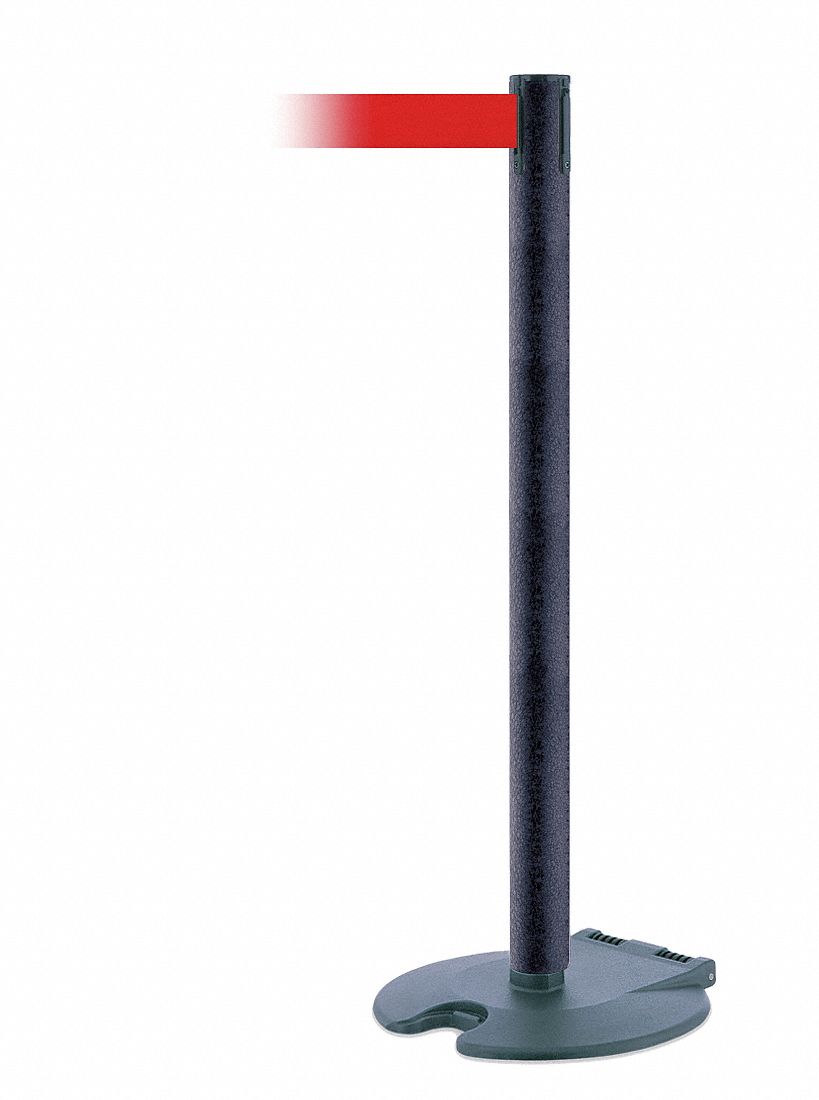 Barrier Post w/ Belt, Wheeled, 7-1/2 ft. L