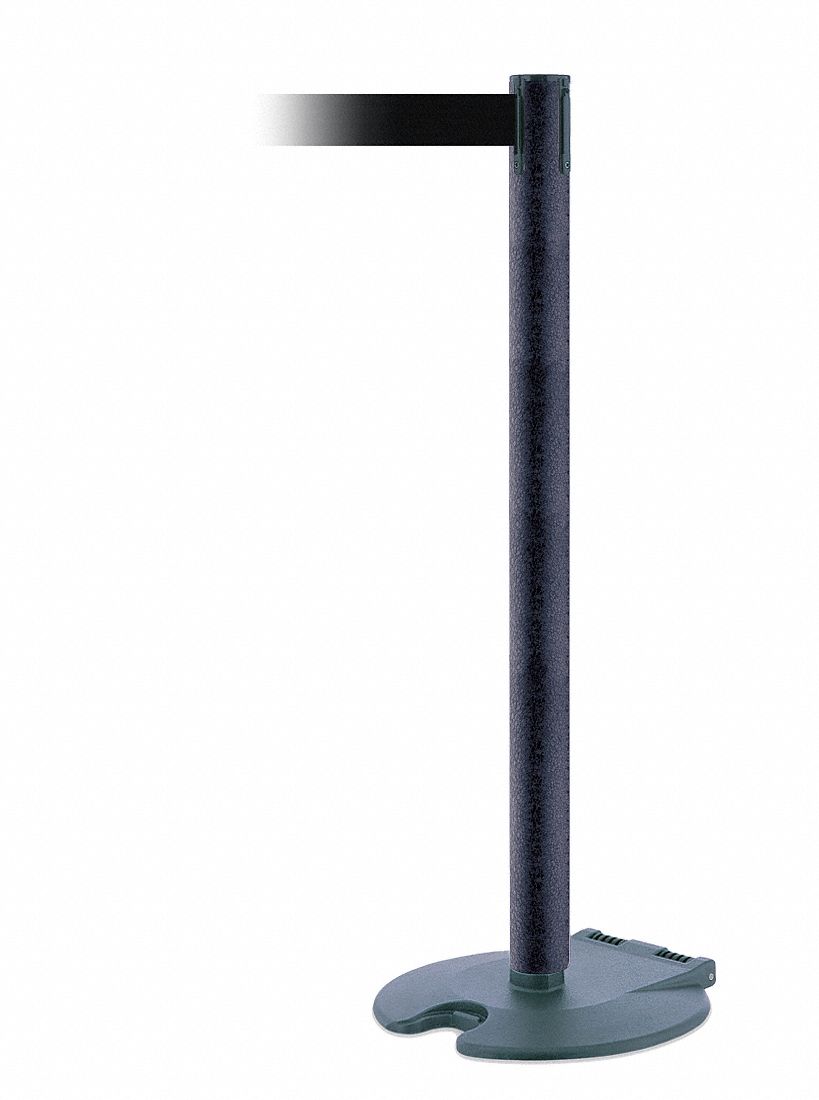 Barrier Post with Belt, Wheeled, 13 ft. L