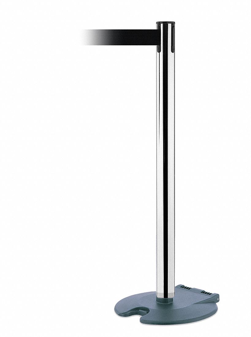 Barrier Post with Belt, Wheeled, 13 ft. L