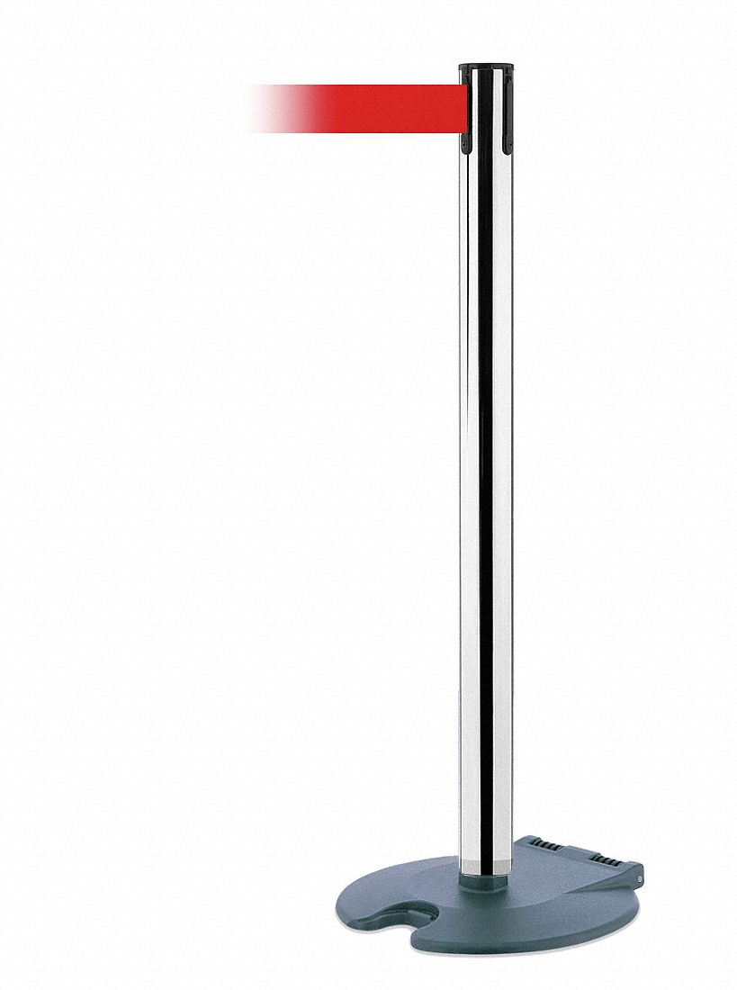 BARRIER POST WITH RED BELT,38" H