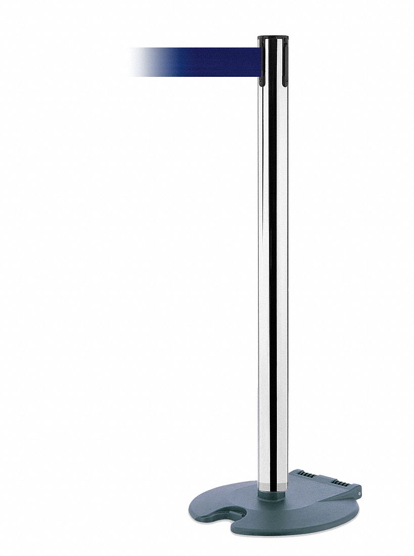 Barrier Post with Belt, Wheeled, 13 ft. L