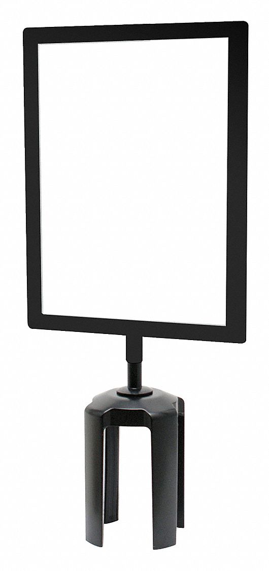 Sign Frame: Black, 7 in Overall Wd