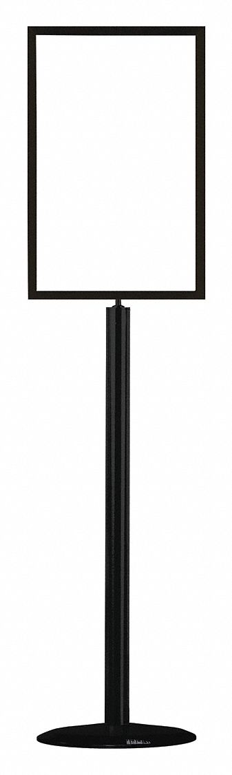 FLOOR SIGN HOLDER,57 1/4IN H,STEEL,BLACK