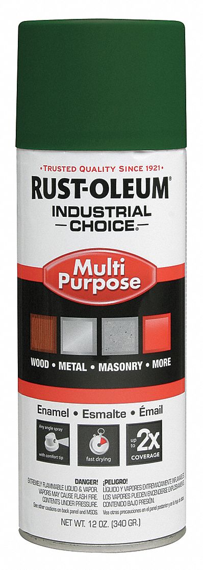 RUST OLEUM Waste Management Green Spray Paint, Gloss Finish, 12 oz.   Spray Paints   30RK18|273878