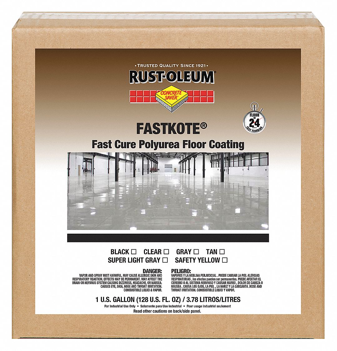 Rust Oleum High Gloss Polyurea Floor Coating Safety Yellow 1 Gal
