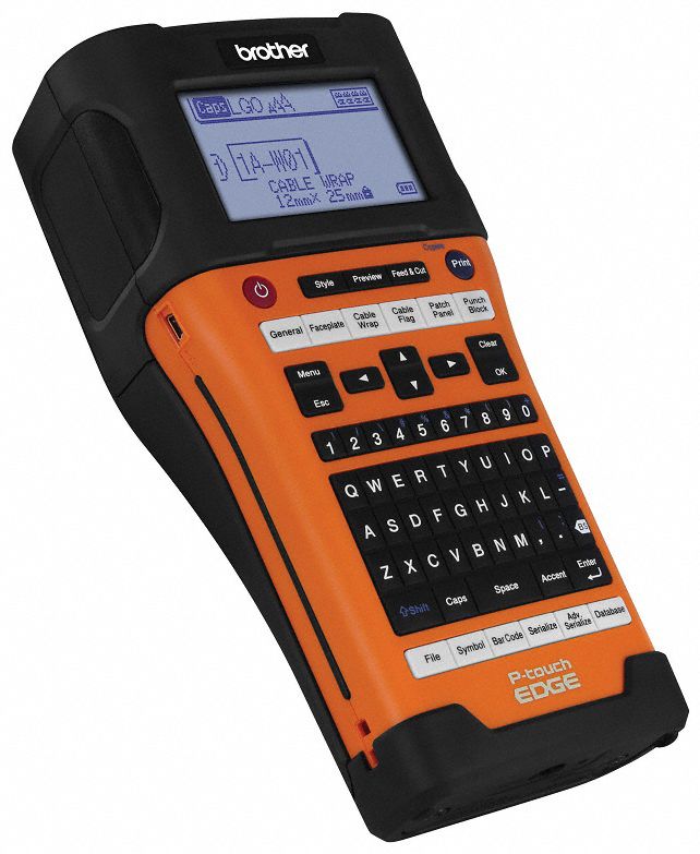 BROTHER Portable Label Printer, Ptouch EDGE 30RR07PT E500 Grainger