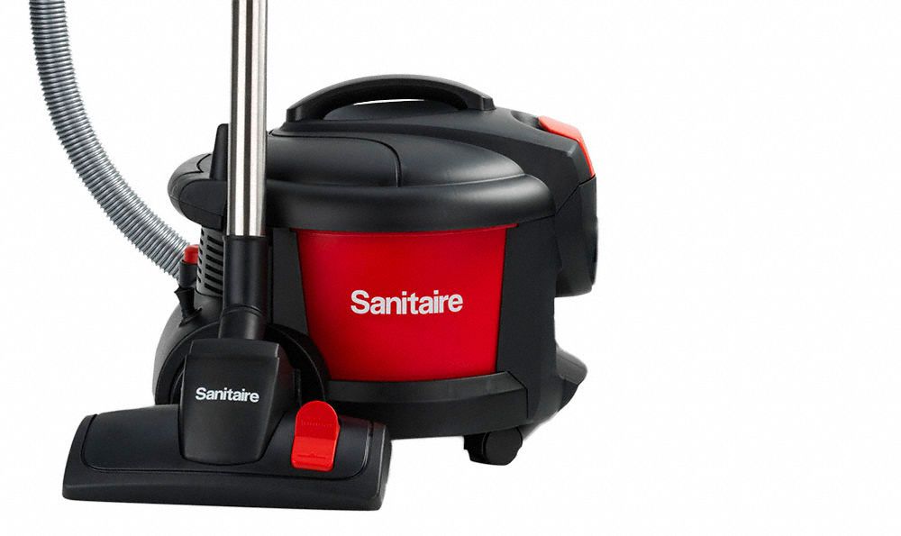 SANITAIRE Canister Vacuum, 68 cfm, Standard Vacuum Filtration Type, Weight 14.4 lb, 1 gal