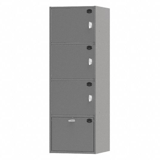 SENTINEL Gray Steel Duty Bag Locker, Assembled, (1) Wide, (4) Tier ...