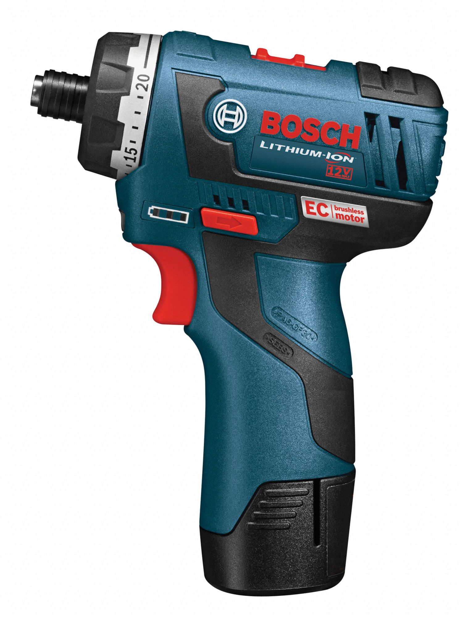 BOSCH Screwdriver, Cordless, 1/4 in Hex Drive Size, 1,300 RPM 30RW10