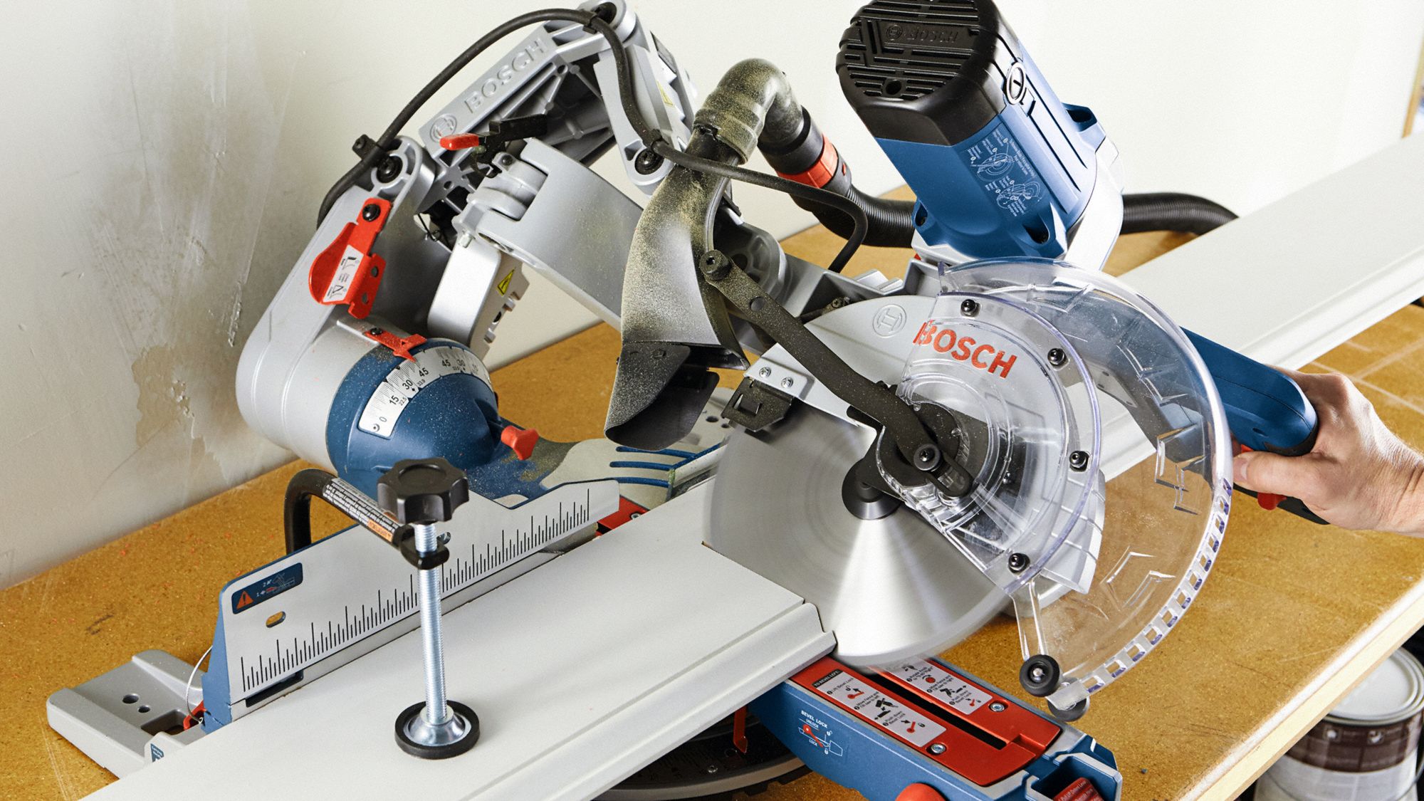 BOSCH Miter Saw Sliding, 12 in Max. Cut Wd 0 Deg. Miter, 52° Left to