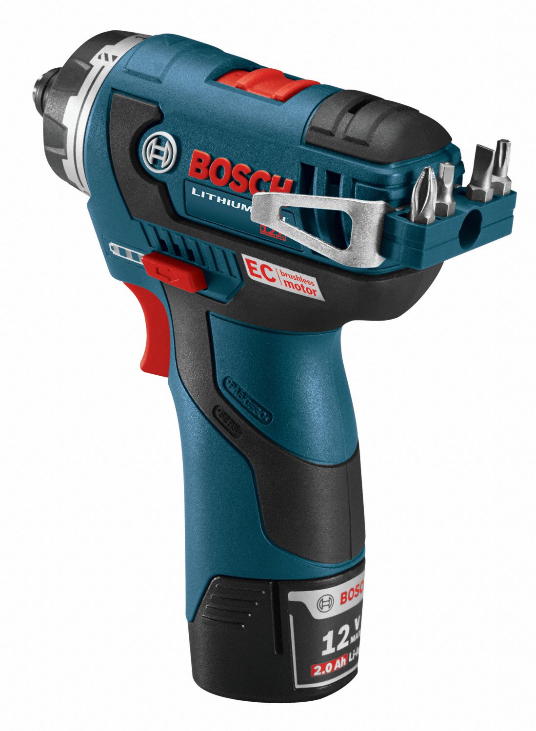 BOSCH Screwdriver Kit, Cordless, 1/4 in Hex Drive Size, 1,300 RPM ...