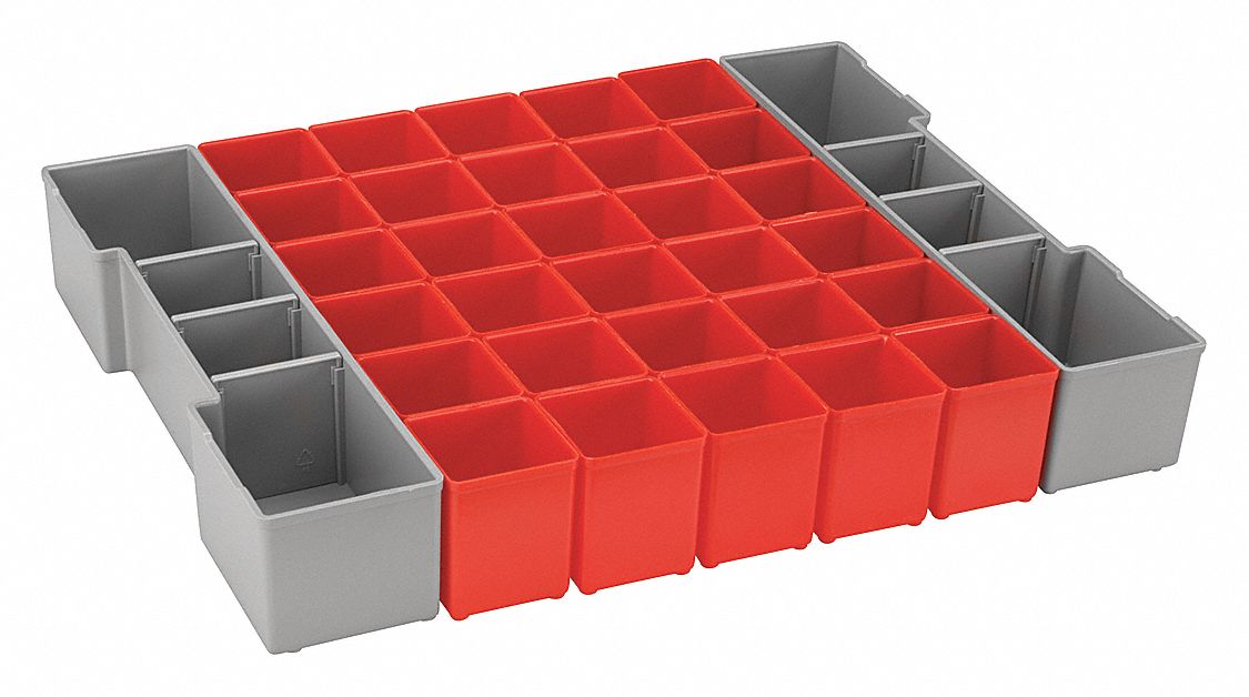 30RW53 - Bin Cup Set Red/Gray 2-1/2 in H