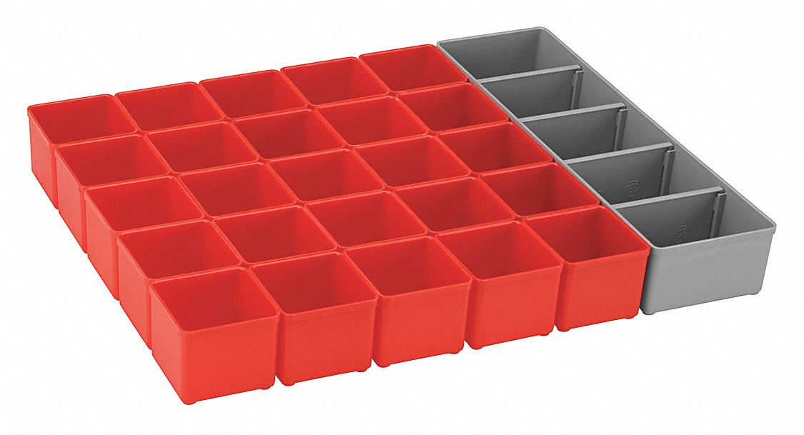 30RW55 - Bin Cup Set Red/Gray 1-3/4 in H