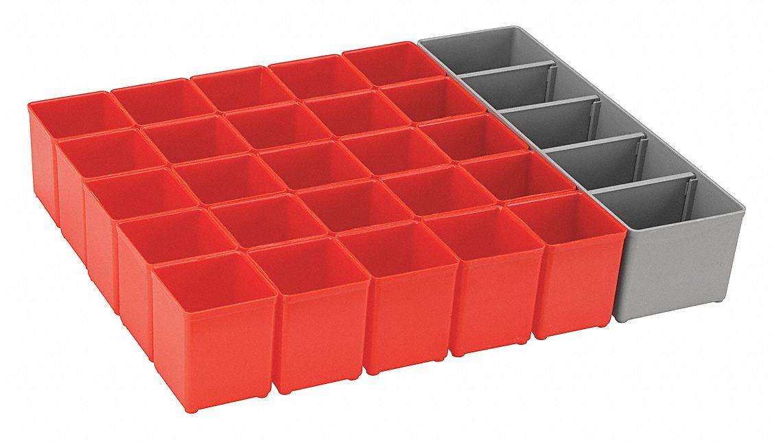30RW56 - Bin Cup Set Red/Gray 2-3/4 in H